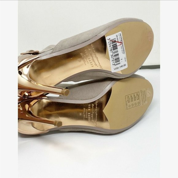 Ted Baker Sandrose Suede Peep Toe Heeled Booties - Picture 7 of 7